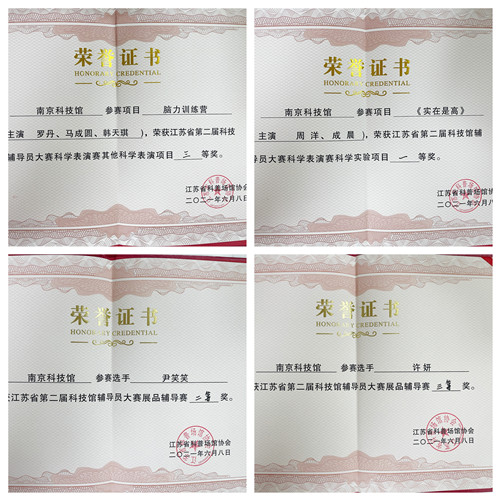 我館選手在江蘇省第二屆科技館輔導(dǎo)員大賽中喜獲佳績
